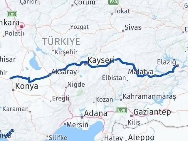 Sarayönü Elazığ Arası Kaç Km - Yol Tarifi