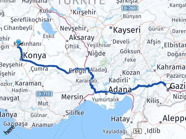 Sarayönü Gaziantep Arası Kaç Km - Yol Tarifi