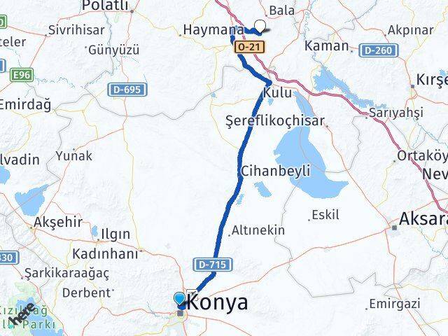 Konya Selçuklu Afşar Bala Ankara Arası Kaç Km - Yol Haritası