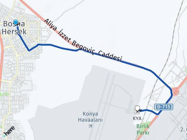 Bosna Hersek Konya Havalimanı Arası Kaç Km - Yol Tarifi
