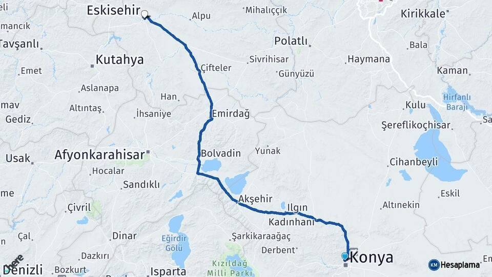 Selçuklu Eskişehir Arası Kaç Km - Yol Tarifi