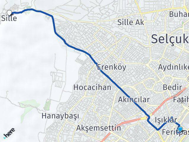 Feritpaşa Selçuklu Arası Kaç Km - Yol Tarifi