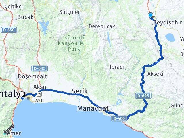Bahçelievler Akdeniz Üniversitesi Arası Kaç Km - Yol Tarifi