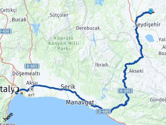 Çat Akdeniz Üniversitesi Arası Kaç Km - Yol Tarifi