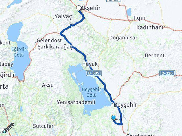 Kızılca Akşehir Arası Kaç Km - Yol Tarifi