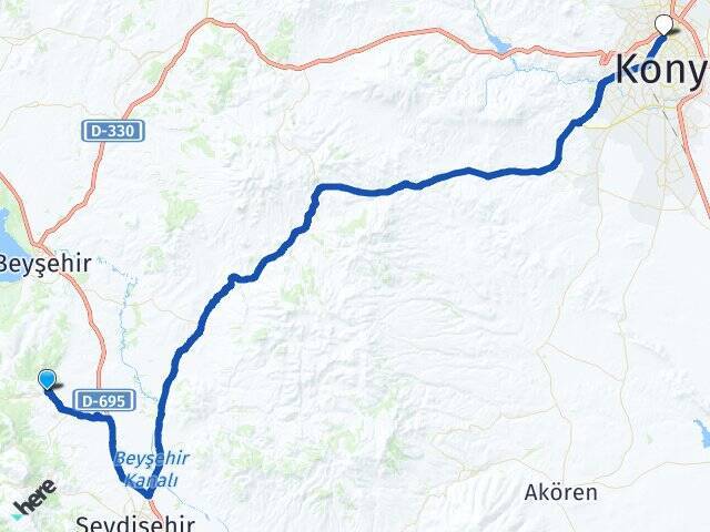 Kızılca Selçuklu YHT Garı Arası Kaç Km - Yol Tarifi