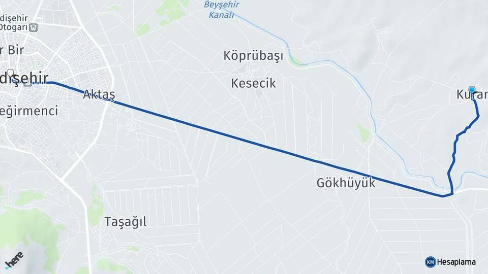 Kuran Seydişehir Arası Kaç Km - Yol Tarifi