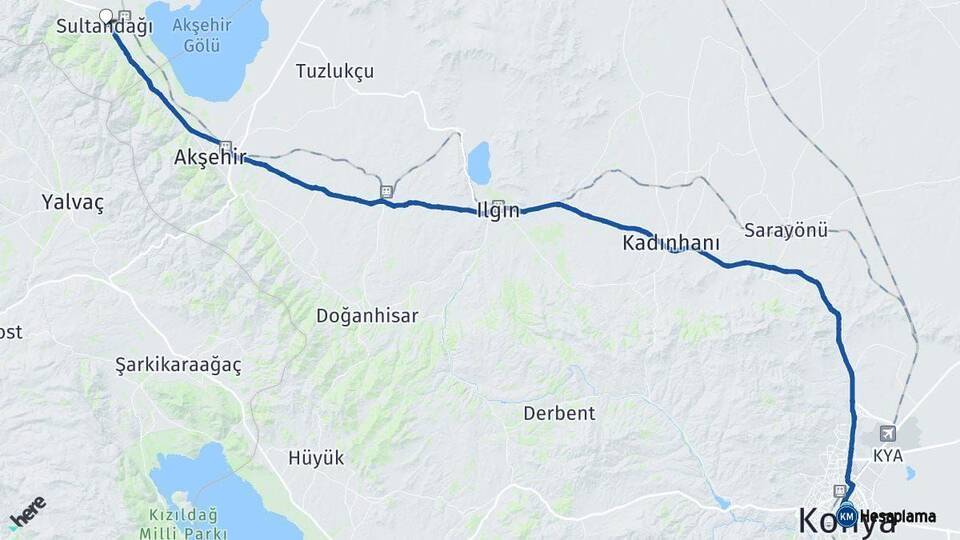 Konya Sultandağı Arası Kaç Km - Yol Tarifi