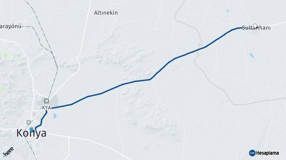 Konya Sultanhanı Arası Kaç Km - Yol Tarifi