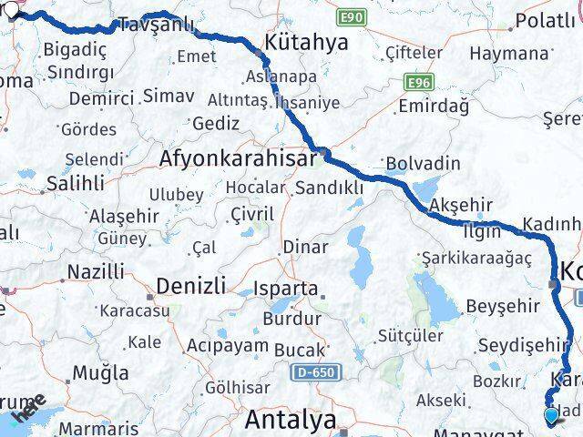 Taşkent Balıkesir Arası Kaç Km - Yol Tarifi