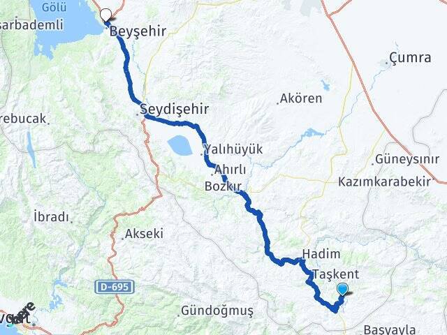 Bolay Beyşehir Otogarı Arası Kaç Km - Yol Tarifi
