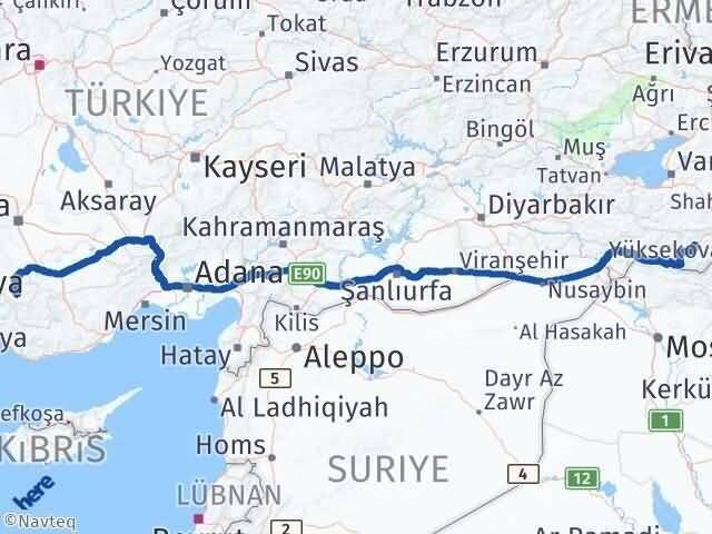Taşkent Hakkari Arası Kaç Km - Yol Tarifi