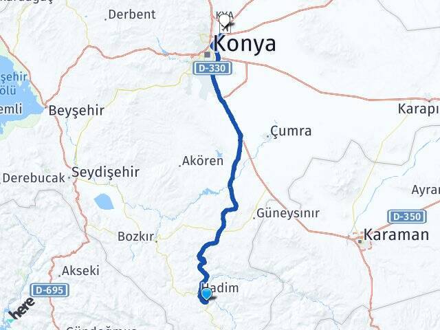 Kongul Konya Havalimanı Arası Kaç Km - Yol Tarifi