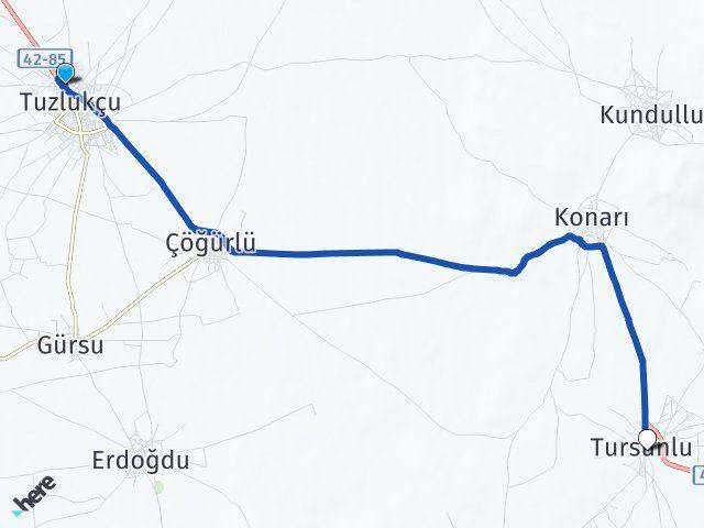 Aşağı Tursunlu Arası Kaç Km - Yol Tarifi