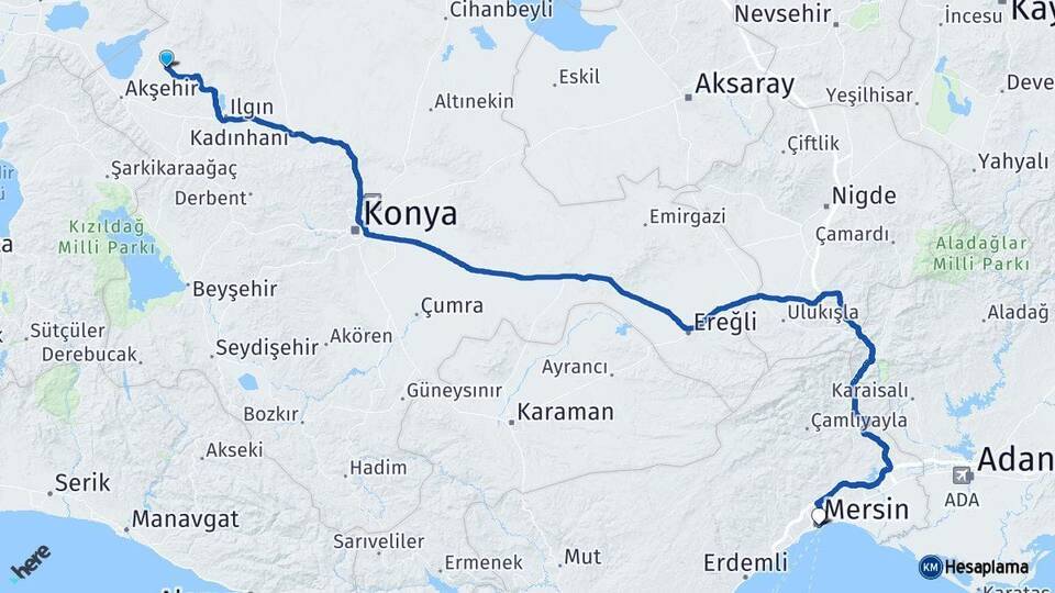 Tuzlukçu Mersin Arası Kaç Km - Yol Tarifi