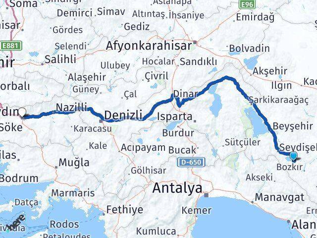 Yalıhüyük Aydın Arası Kaç Km - Yol Tarifi