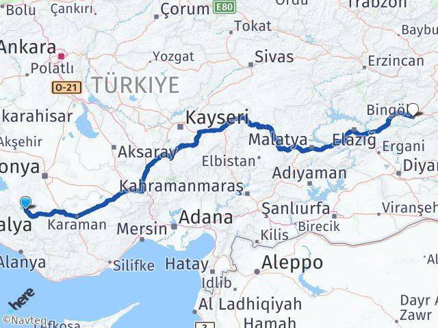 Yalıhüyük Bingöl Arası Kaç Km - Yol Tarifi