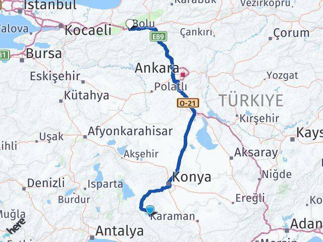 Yalıhüyük Bolu Arası Kaç Km - Yol Tarifi