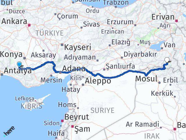 Yalıhüyük Hakkari Arası Kaç Km - Yol Tarifi