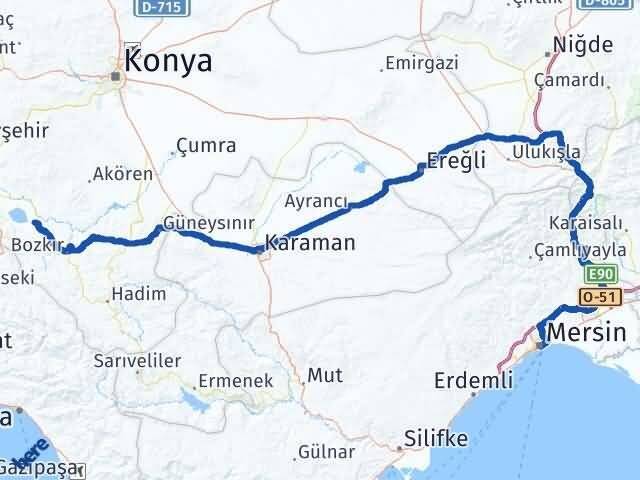 Yalıhüyük Mersin Arası Kaç Km - Yol Tarifi