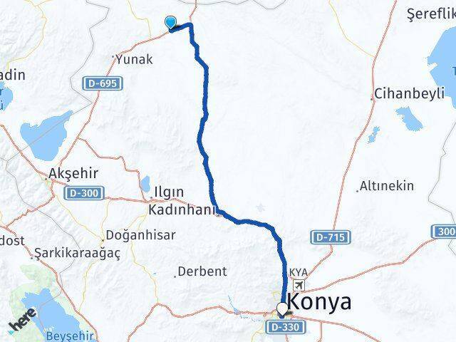 Saray Konya Arası Kaç Km - Yol Tarifi