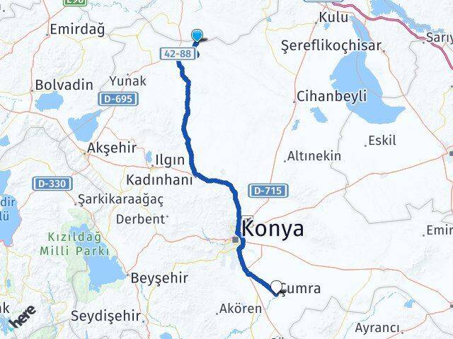 Sevinç Çumra Arası Kaç Km - Yol Tarifi