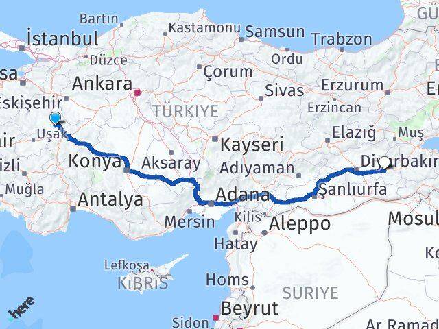 Kütahya Altıntaş Batman Arası Kaç Km - Yol Haritası