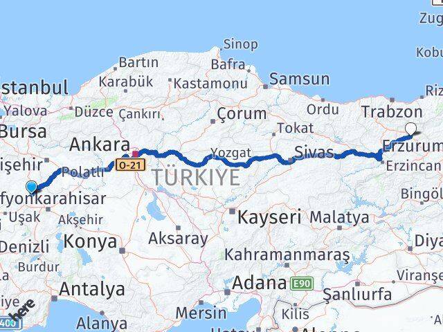 Kütahya Altıntaş Bayburt Arası Kaç Km - Yol Haritası