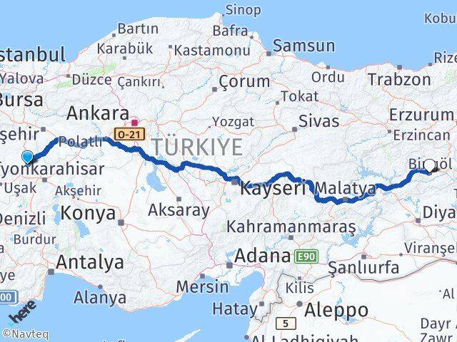 Kütahya Altıntaş Bingöl Arası Kaç Km - Yol Haritası