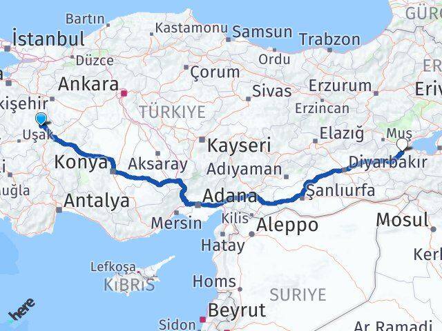 Kütahya Altıntaş Bitlis Arası Kaç Km - Yol Haritası