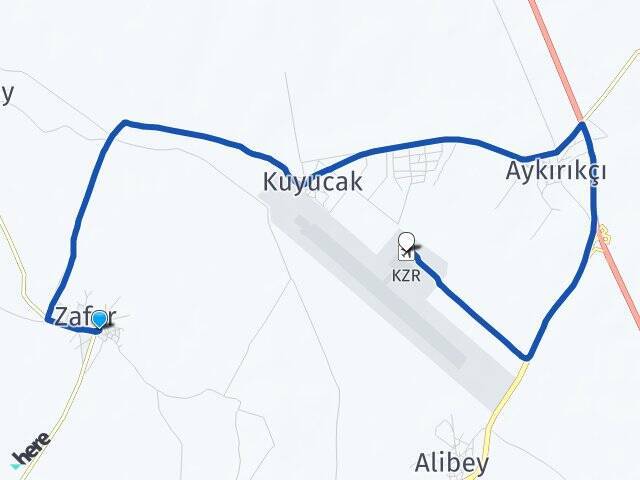 Çayırbaşı Zafer Havalimanı Arası Kaç Km - Yol Tarifi