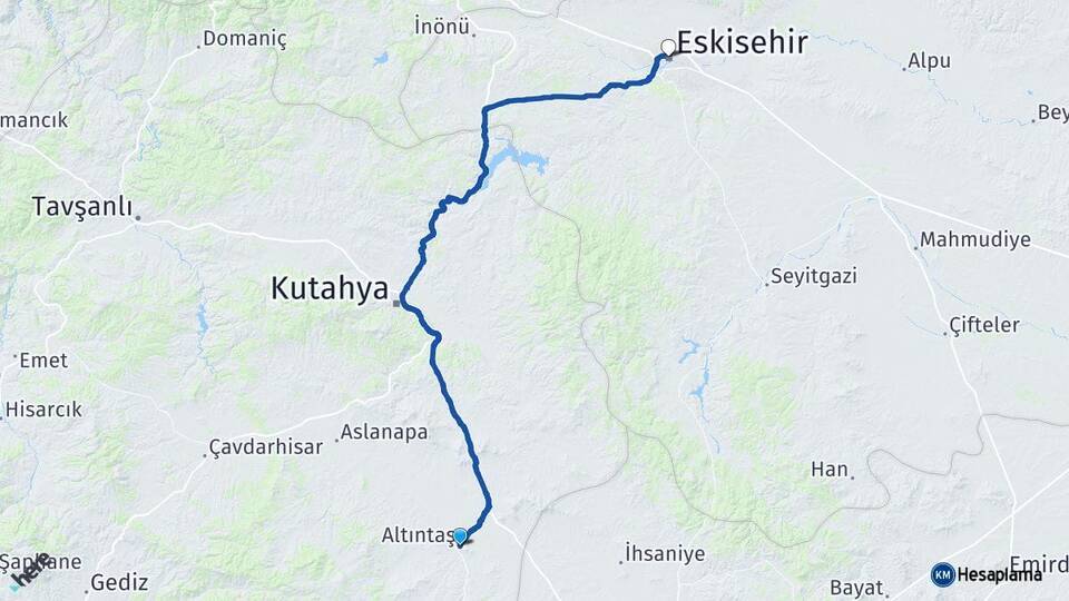 Altıntaş Eskişehir Arası Kaç Km - Yol Tarifi