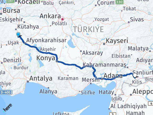 Kütahya Altıntaş Gaziantep Arası Kaç Km - Yol Haritası