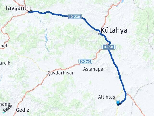 Genişler Tavşanlı Otogarı Arası Kaç Km - Yol Tarifi