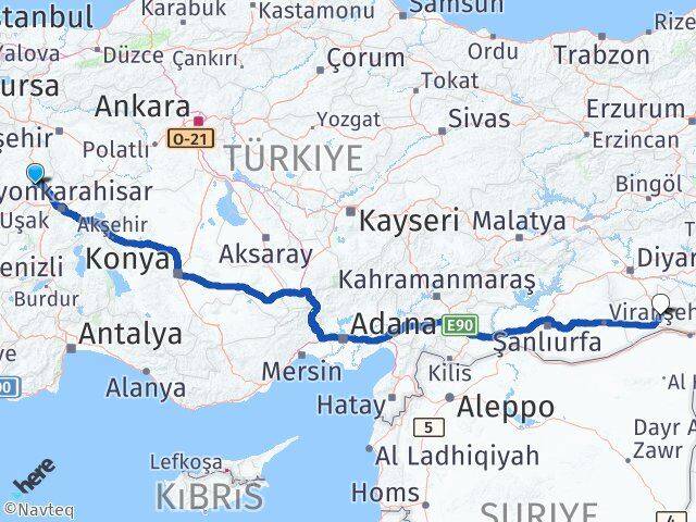 Kütahya Altıntaş Mardin Arası Kaç Km - Yol Haritası
