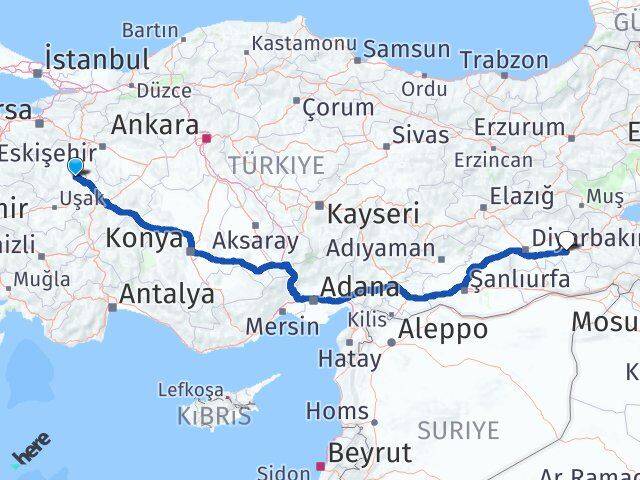 Kütahya Aslanapa Batman Arası Kaç Km - Yol Haritası