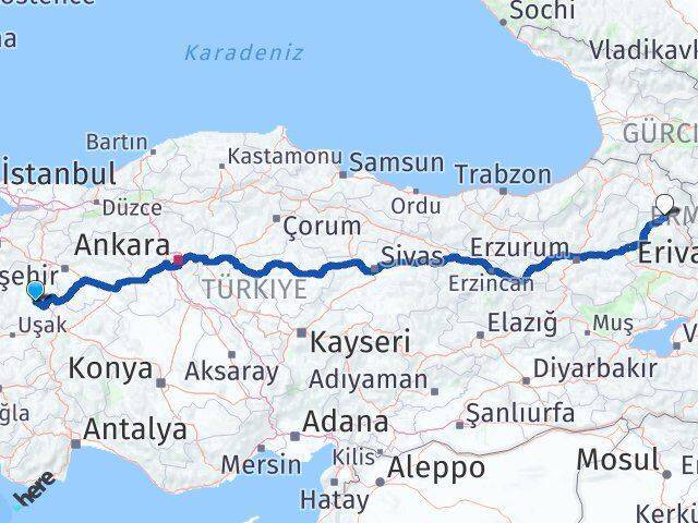 Aslanapa Kars Arası Kaç Km - Yol Tarifi