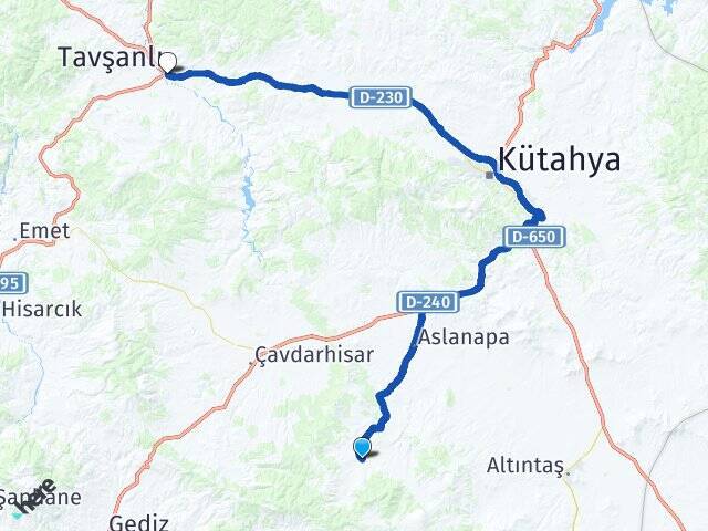 Ören Tavşanlı Otogarı Arası Kaç Km - Yol Tarifi