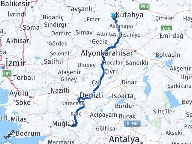 Kütahya Beyağaç Denizli Arası Kaç Km - Yol Haritası