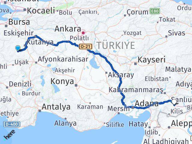Kütahya Çavdarhisar Gaziantep Arası Kaç Km - Yol Haritası