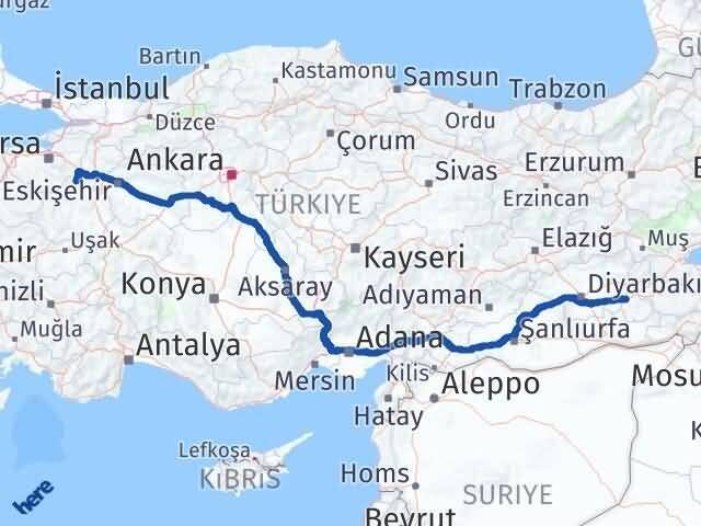 Kütahya Domaniç Batman Arası Kaç Km - Yol Haritası