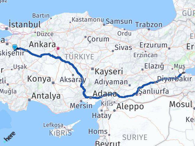 Kütahya Domaniç Bitlis Arası Kaç Km - Yol Haritası