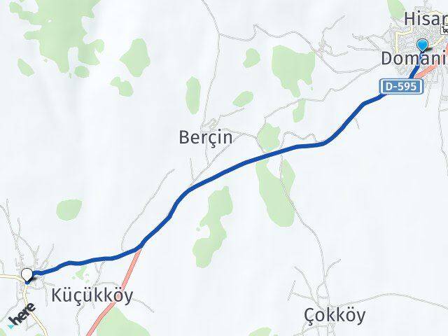 Kütahya Domaniç Çamlıca Domaniç Arası Kaç Km - Yol Haritası