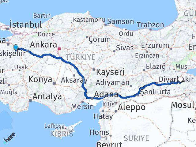 Kütahya Domaniç Siirt Arası Kaç Km - Yol Haritası