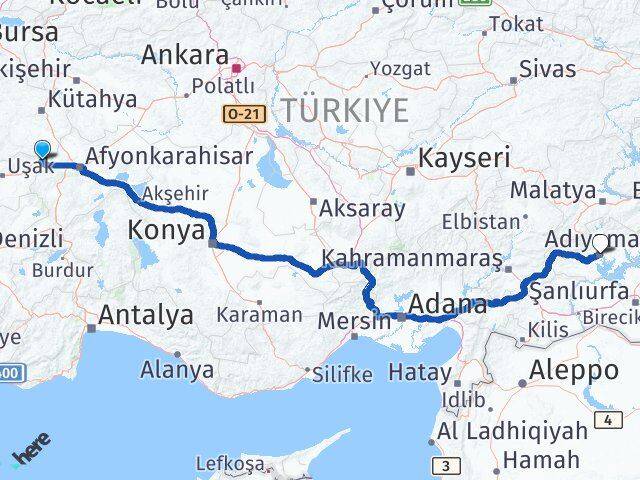 Kütahya Dumlupınar Adıyaman Arası Kaç Km - Yol Haritası