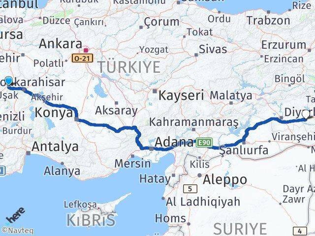 Kütahya Dumlupınar Batman Arası Kaç Km - Yol Haritası