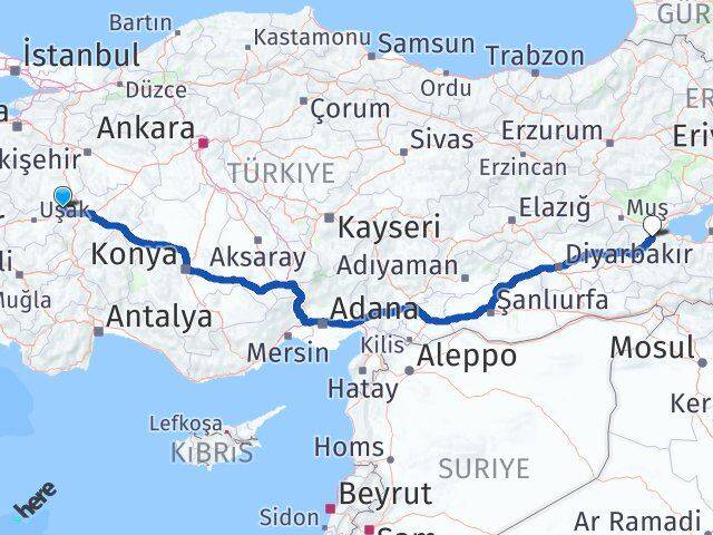 Kütahya Dumlupınar Bitlis Arası Kaç Km - Yol Haritası