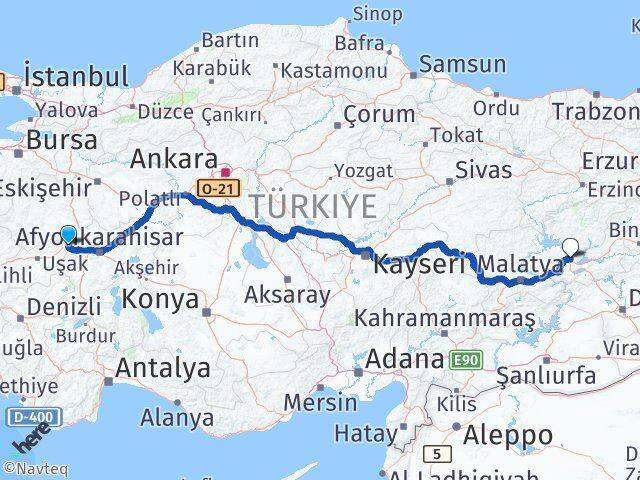 Kütahya Dumlupınar Elazığ Arası Kaç Km - Yol Haritası