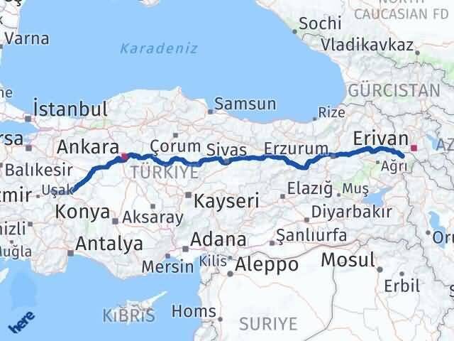 Kütahya Dumlupınar Iğdır Arası Kaç Km - Yol Haritası