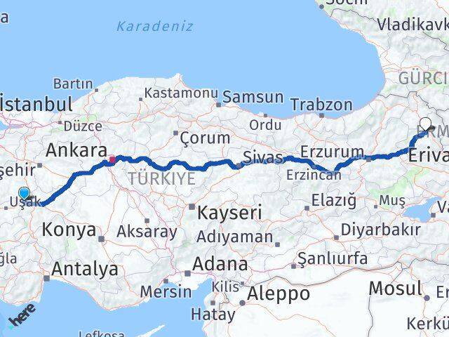 Kütahya Dumlupınar Kars Arası Kaç Km - Yol Haritası